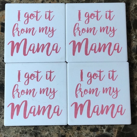 Other - Set of 4 Drink Coasters Ceramic Tiles